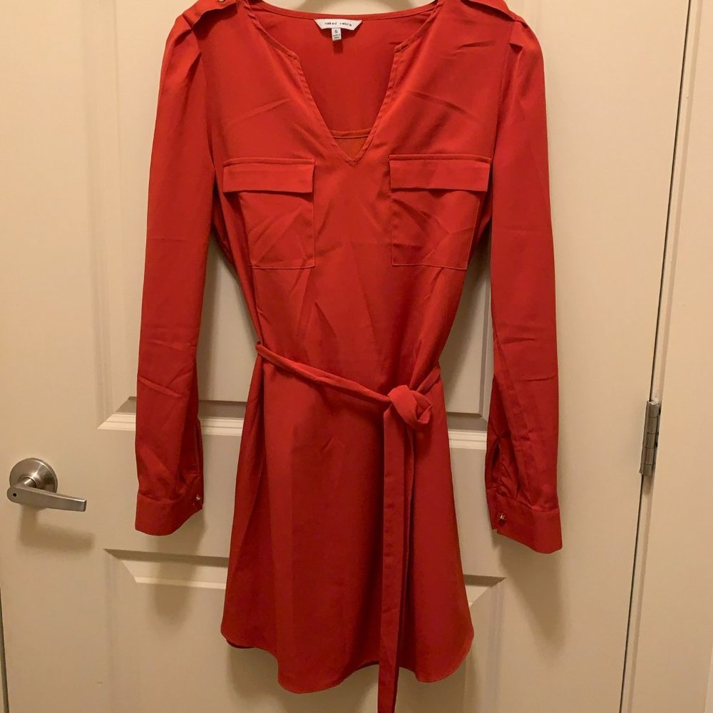 Naked Zebra Shirt Dress Burnt Orange Size Small